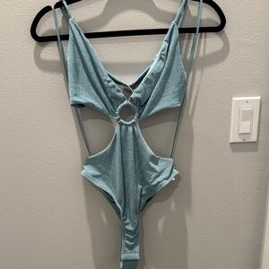 Princess Polly Blue Cutout bodysuit